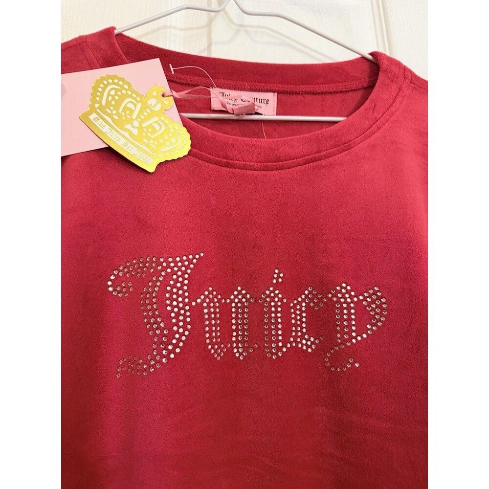 NWT Juicy Couture Big Bling Velour Tracksuit Set in Coco Red - Picture 5 of 11